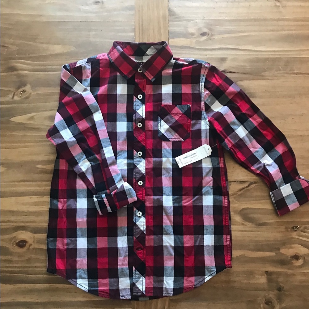 NWT: Arizona plaid button up Sz. L 14/16 - Picture 3 of 7